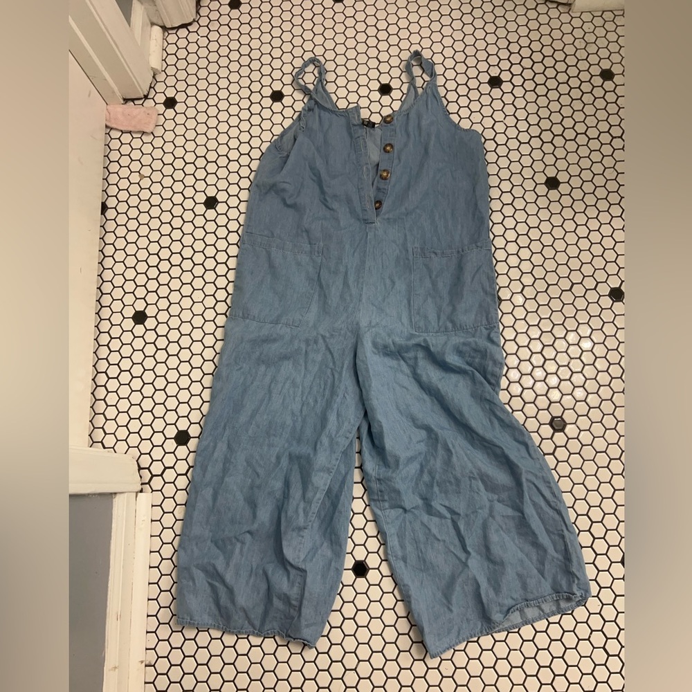 Lilt cotton and lyocell denim like romper plus size girls large